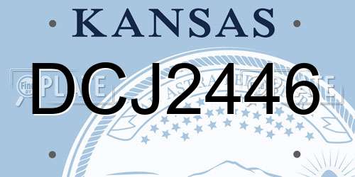 DCJ2446 Kansas License Plate