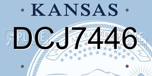 DCJ7446 Kansas License Plate