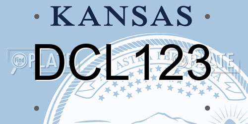 DCL123 Kansas License Plate