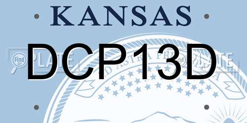 DCP13D Kansas License Plate