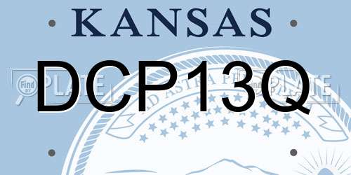 DCP13Q Kansas License Plate