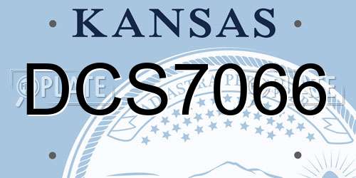 DCS7066 Kansas License Plate