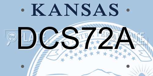 DCS72A Kansas License Plate