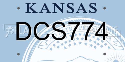 DCS774 Kansas License Plate