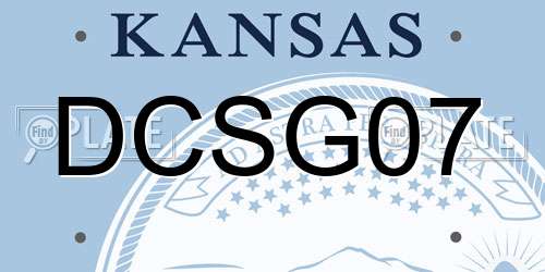 DCSG07 Kansas License Plate