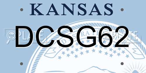 DCSG62 Kansas License Plate
