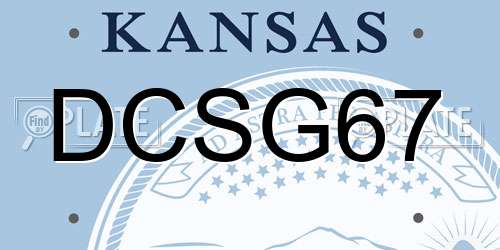 DCSG67 Kansas License Plate