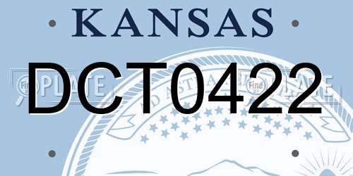 DCT0422 Kansas License Plate