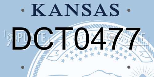 DCT0477 Kansas License Plate