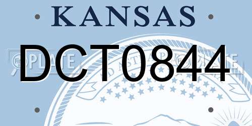 DCT0844 Kansas License Plate
