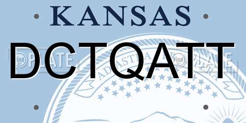 DCTQATT Kansas License Plate