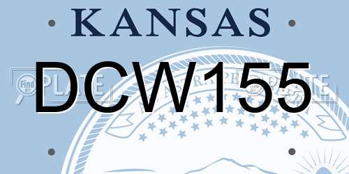 DCW155 Kansas License Plate