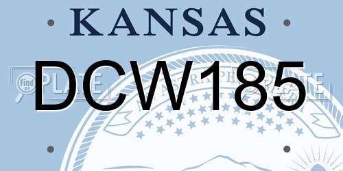 DCW185 Kansas License Plate