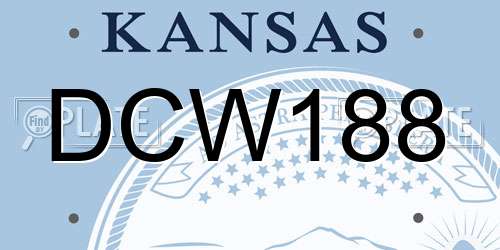 DCW188 Kansas License Plate