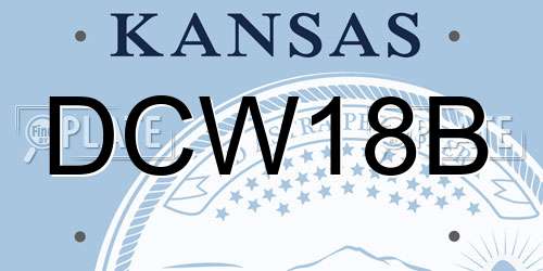 DCW18B Kansas License Plate
