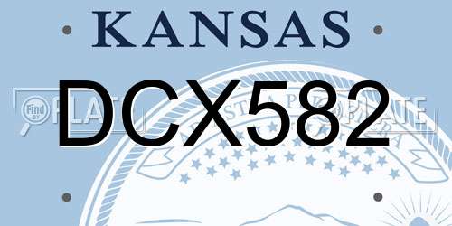 DCX582 Kansas License Plate