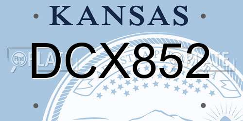 DCX852 Kansas License Plate