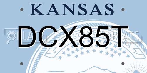 DCX85T Kansas License Plate