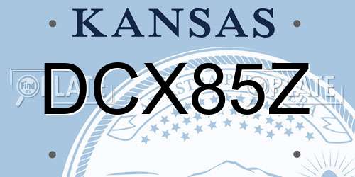 DCX85Z Kansas License Plate