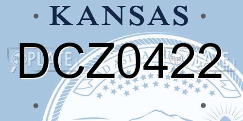 DCZ0422 Kansas License Plate