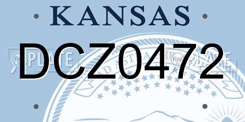 DCZ0472 Kansas License Plate