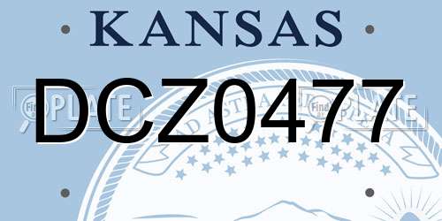 DCZ0477 Kansas License Plate
