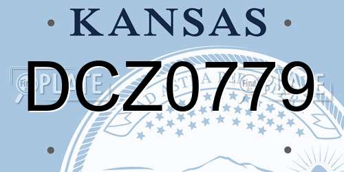 DCZ0779 Kansas License Plate