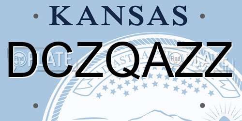 DCZQAZZ Kansas License Plate