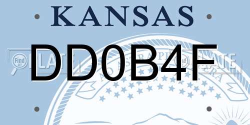 DD0B4F Kansas License Plate