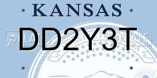 DD2Y3T Kansas License Plate
