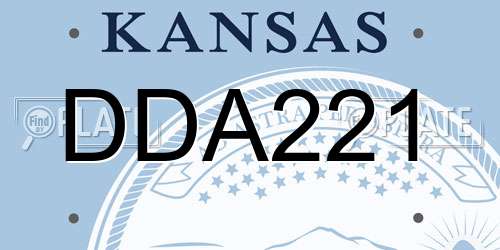 DDA221 Kansas License Plate