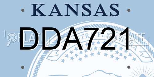 DDA721 Kansas License Plate