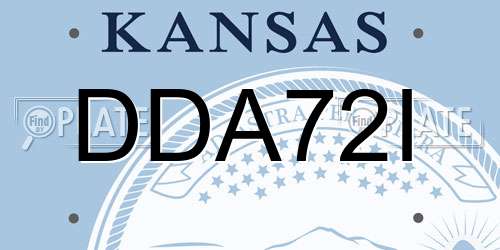 DDA72I Kansas License Plate