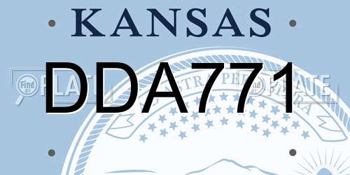 DDA771 Kansas License Plate