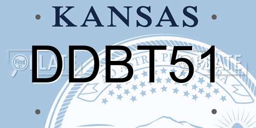 DDBT51 Kansas License Plate