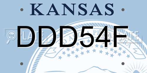 DDD54F Kansas License Plate