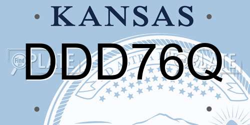 DDD76Q Kansas License Plate