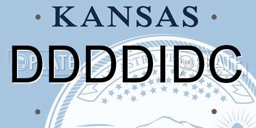 DDDDIDC Kansas License Plate