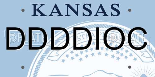 DDDDIOC Kansas License Plate