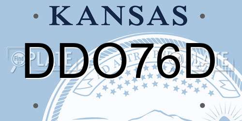 DDO76D Kansas License Plate