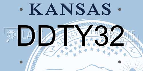 DDTY32 Kansas License Plate