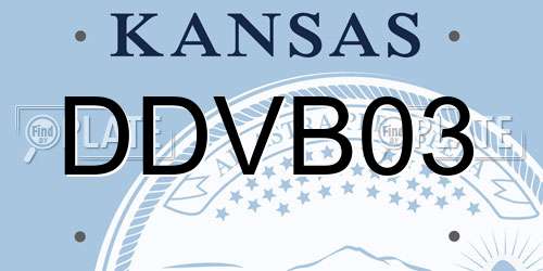 DDVB03 Kansas License Plate