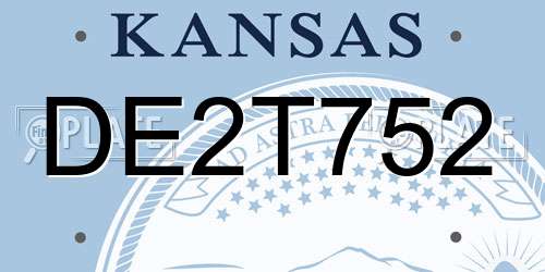 DE2T752 Kansas License Plate