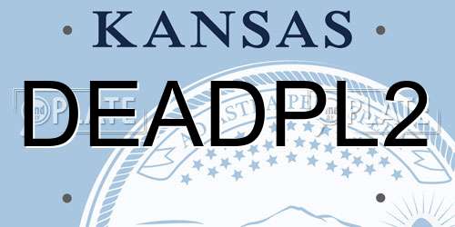 DEADPL2 Kansas License Plate