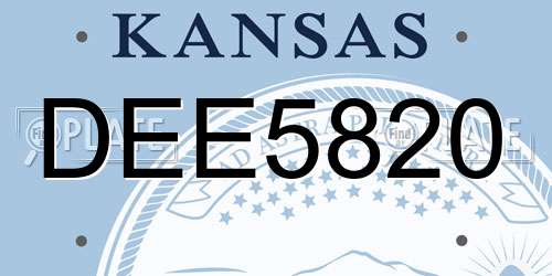 DEE5820 Kansas License Plate
