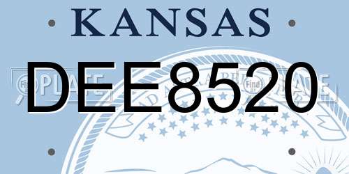 DEE8520 Kansas License Plate