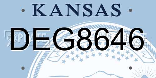 DEG8646 Kansas License Plate