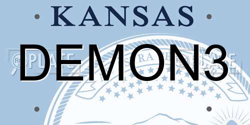 DEMON3 Kansas License Plate