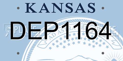DEP1164 Kansas License Plate