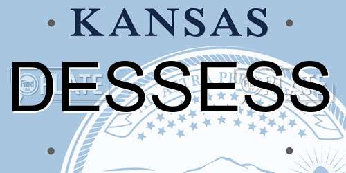 DESSESS Kansas License Plate